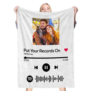 Scannable Custom Spotify Blanket Spotify Blanket Gifts For Couple