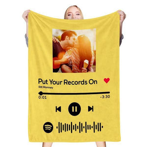 Scannable Custom Spotify Blanket Spotify Blanket Anniversary Gifts For Couple