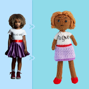Full Body Customizable 1 Person Custom Crochet Doll Personalized Gifts Handwoven Mini Dolls - Hug Me Girl - MadeMineAU