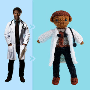 Full Body Customizable 1 Person Custom Crochet Doll Personalized Gifts Handwoven Mini Dolls - Doctor - MadeMineAU