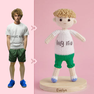 Full Body Customizable 1 Person Custom Crochet Doll Personalized Gifts Handwoven Mini Dolls - Hug Me Boy - MadeMineAU