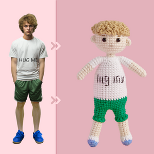 Full Body Customizable 1 Person Custom Crochet Doll Personalized Gifts Handwoven Mini Dolls - Hug Me Boy - MadeMineAU