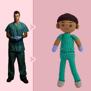 Full Body Customizable 1 Person Custom Crochet Doll Personalized Gifts Handwoven Mini Dolls - Scrubs - MadeMineAU