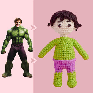 Full Body Customizable 1 Person Custom Crochet Doll Personalized Gifts Handwoven Mini Dolls - Hulk - MadeMineAU