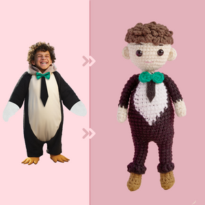 Full Body Customizable 1 Person Custom Crochet Doll Personalized Gifts Handwoven Mini Dolls - Penguin - MadeMineAU