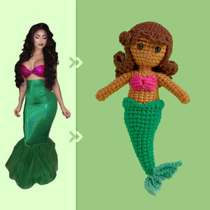 Full Body Customizable 1 Person Custom Crochet Doll Personalized Gifts Handwoven Mini Dolls - Mermaid - MadeMineAU
