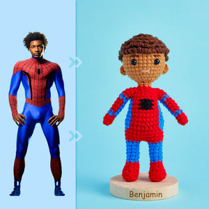 Full Body Customizable 1 Person Custom Crochet Doll Personalized Gifts Handwoven Mini Dolls - Spiderman - MadeMineAU