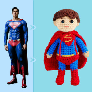 Full Body Customizable 1 Person Custom Crochet Doll Personalized Gifts Handwoven Mini Dolls - Superman - MadeMineAU