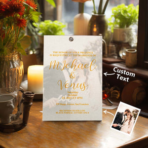 Personalized Photo Card With Text Elegant Wedding Invitation Suite For Couples - MadeMineAU