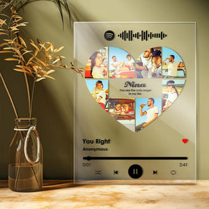 Anniversary Gifts Custom Spotify Code Plaque Photo Engraved Plaque Gifts For Lovers