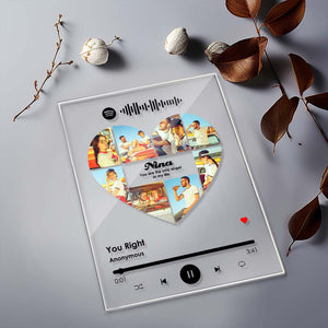 Anniversary Gifts Custom Spotify Code Plaque Photo Engraved Plaque Gifts For Lovers