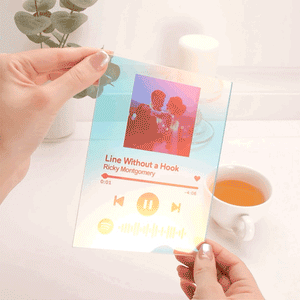 Personalized Photo Holographic Laser Plaque Custom Spotify Code Christmas Gift - MadeMineAU
