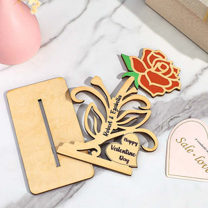 Engravable Rose Wooden Decor Personalized Romantic Flower Valentine's Day Gifts - MadeMineAU