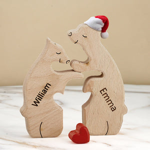 Custom Names Christmas Wooden Bears Family Puzzle Home Decor Christmas Gifts - MadeMineAU