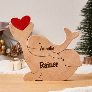 Custom Names Wooden Dolphins Family Puzzle Home Decor Christmas Gifts - MadeMineAU