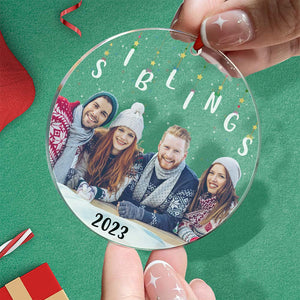 Personalized Photo Christmas Ornament Christmas Gift Sisters Siblings Family Brothers - MadeMineAU