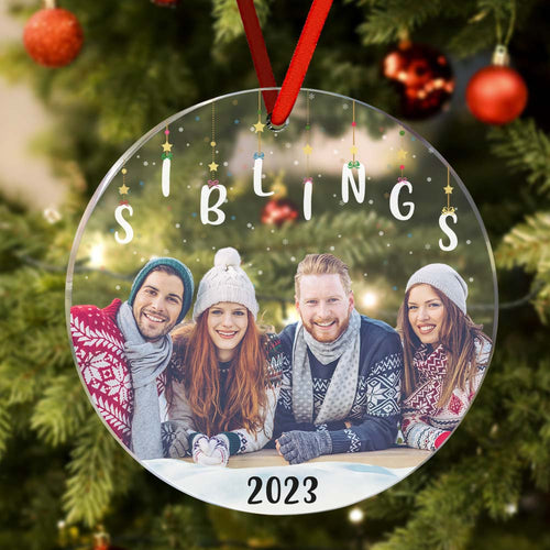 Personalized Photo Christmas Ornament Christmas Gift Sisters Siblings Family Brothers - MadeMineAU