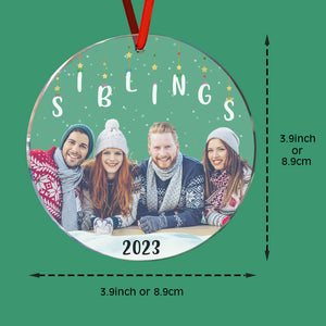 Personalized Photo Christmas Ornament Christmas Gift Sisters Siblings Family Brothers - MadeMineAU