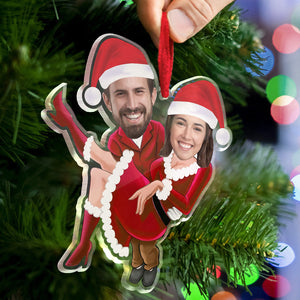 Custom Couple Christmas Tree Ornament Personalized Face Christmas Gift - MadeMineAU