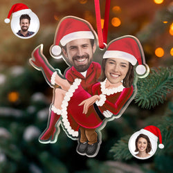 Custom Couple Christmas Tree Ornament Personalized Face Christmas Gift - MadeMineAU