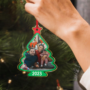 Custom Family Photo Christmas Tree Shaped Ornament Christmas Gift - MadeMineAU