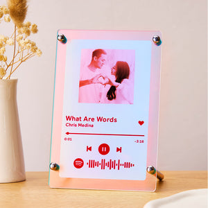 Scannable Spotify Code Photo Transparent Gradient Color Frame Personalized Laser Colorful Acrylic Plaque Valentine's Day Gifts - MadeMineAU