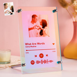 Scannable Spotify Code Photo Transparent Gradient Color Frame Personalized Laser Colorful Acrylic Plaque Valentine's Day Gifts - MadeMineAU