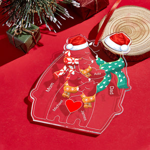 Personalized Names Christmas Bear Family Acrylic Ornament Custom Christmas Keepsake Ornament Christmas Gift Decor - MadeMineAU