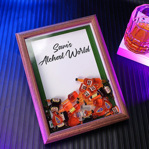 Custom Text Hollow Frame With Wine Bottles Inside Creative Gifts For Men - MadeMineAU