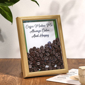 Custom Text Hollow Frame With Coffee Beans Inside Unique Gifts For Men - MadeMineAU