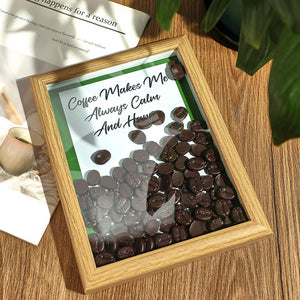 Custom Text Hollow Frame With Coffee Beans Inside Unique Gifts For Men - MadeMineAU