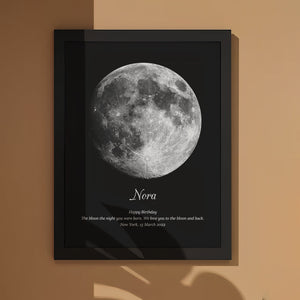 Custom Moon Phase Wooden Frame with Personalized Name and Text - MadeMineAU