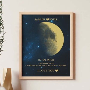 Custom Moon Phase Gold Print Frame Gifts for Birthday and Anniversary - MadeMineAU