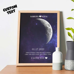 Custom Moon Phase Print Frame Anniversary Gifts for Her - MadeMineAU