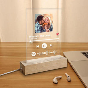 Custom Spotify Code Music Plaque Glass Lamp(5.9in x 7.7in) - MadeMineAU