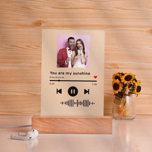 Anniversary Gifts Personalized Photo Music Code Music Acrylic Decor - Night Light, Plaque, Keychain