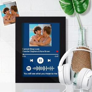 Spotify Music Code Painting Wall Decoration With Wood Frame Gift For Anniversary