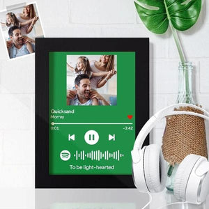 Spotify Music Code Painting Wall Decoration With Wood Frame Gift For Anniversary