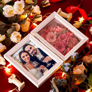 Custom Flower Shadow Boxes With Your Photo-blue - MadeMineAU