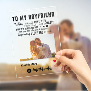 TO MY BOYFRIEND - Personalized Spotify Code Music Plaque(4.7in x 6.3in) Anniversary Gifts