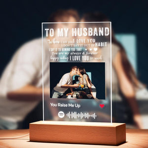 TO MY HUSBAND - Personalized Spotify Code Music Plaque Night Light(5.9in x 7.7in) - MadeMineAU