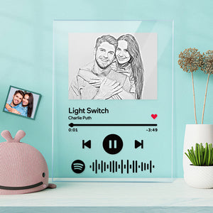 Custom Spotify Plaque Engraved Photo Nightlight Music Keychain