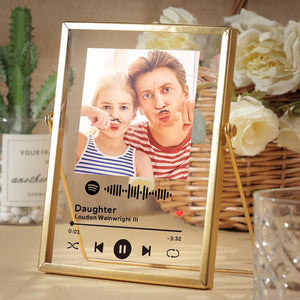 Personalized Spotify Code Music Plaque Art With Golden Frame