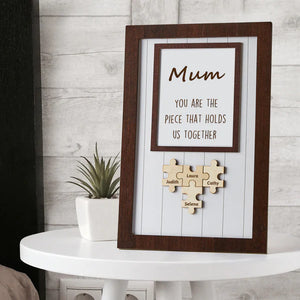 Mum Wooden Puzzle Frame You Are The Piece That Holds Us Together Personalized Name Gift Perfect Mom