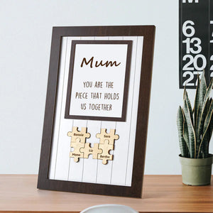 Mum Piece That Holds Us Together Box Frame Mom Wooden Puzzle Sign Gift For Mom