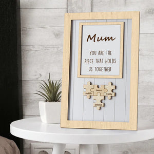 Mum Wooden Puzzle Frame You Are The Piece That Holds Us Together Personalized Name Gift Perfect Mom