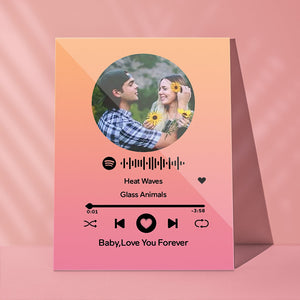 Custom Gradient Color Spotify Keychain Acrylic Music Plaque