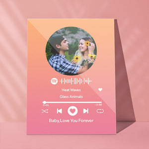 Custom Gradient Color Spotify Keychain Acrylic Music Plaque