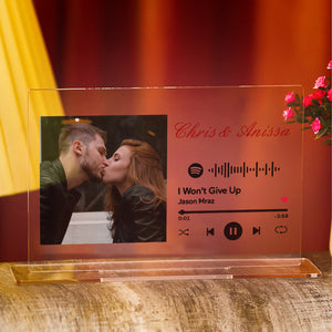 Custom Spotify Plaque With Photo Music Night Light Photo Keychain Gift