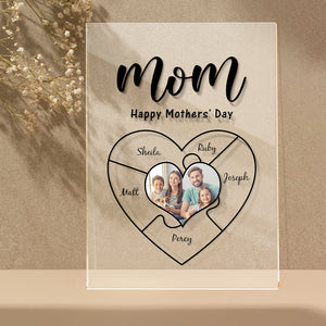 Engraved Name Plaque For Mother's Day Custom Photo Keychain Best NightLight Gift For Mom